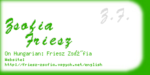 zsofia friesz business card